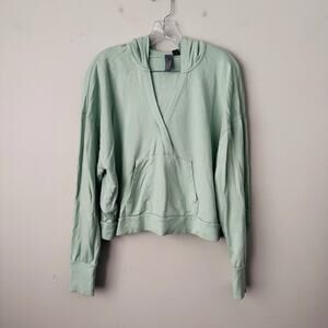 Sweaty Betty Mint Green Pullover V Neck Hoodie Women’s Size 12